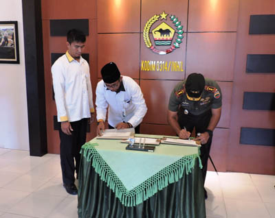 Pendayagunaan Zakat, Dandim Inhil dan Ketua Baznas Inhil Teken MoU